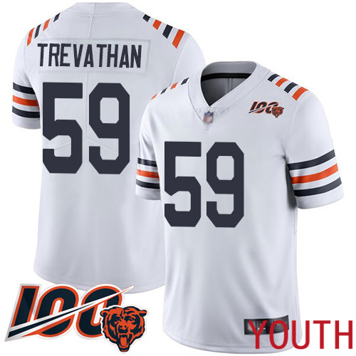 Chicago Bears Limited White Youth Danny Trevathan Jersey NFL Football #59 100th Season->chicago bears->NFL Jersey